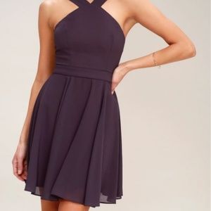 Forevermore Dusty Purple Skater Dress